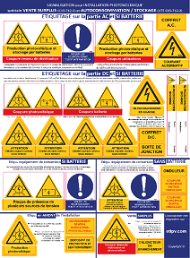 Planche 27 Etiquettes Adhésives "Autoconsommation partielle ou totale et Stockage Batterie"